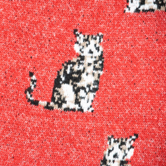 NWT red cat Wildfox knit cropped sweater - Picture 3 of 6